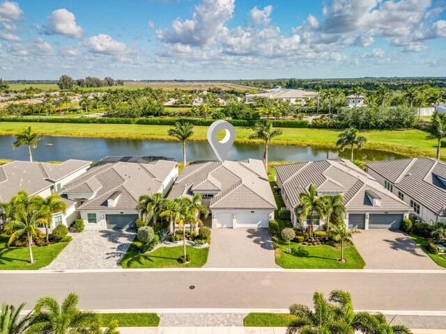 9237 Seahorse Bay Dr, Boynton Beach, FL 33473 - aerial view with a residential view and a water view