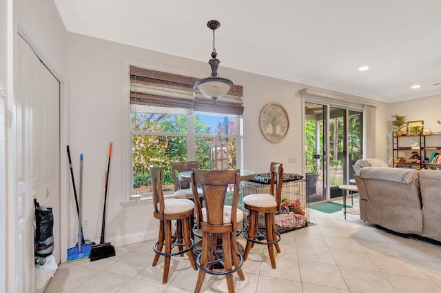 5541 Wishing Star Ln, Greenacres, FL 33463 - dining area featuring light tile patterned floors, baseboards, and recessed lighting