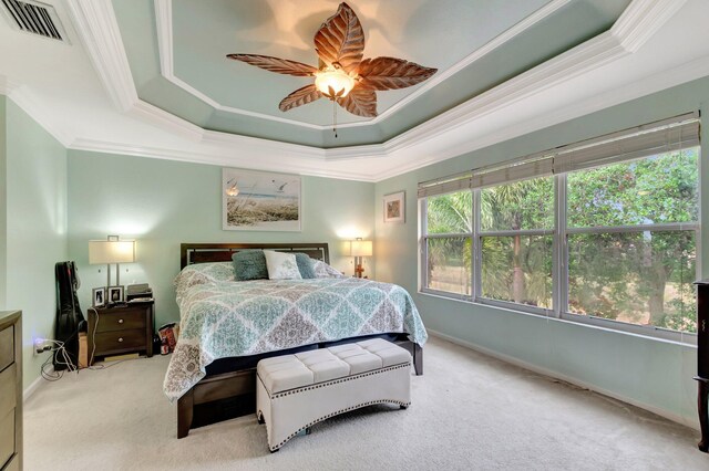 5541 Wishing Star Ln, Greenacres, FL 33463 - bedroom featuring carpet flooring, visible vents, and a raised ceiling
