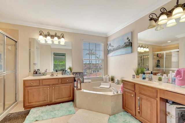 5541 Wishing Star Ln, Greenacres, FL 33463 - bathroom featuring a shower stall, a sink, and two vanities