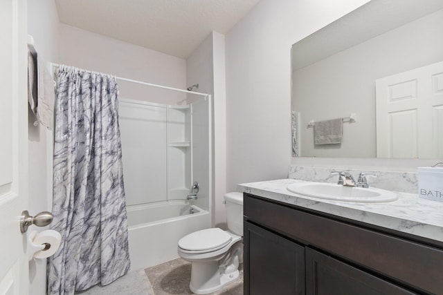9213 Potomac Dr, Fort Pierce, FL 34945 - bathroom with toilet, shower / bath combination with curtain, and vanity