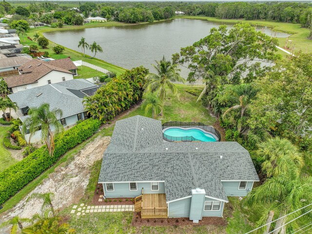 1701 SE Floresta Dr, Port Saint Lucie, FL 34983 - view from above of property featuring a nearby body of water and a pool
