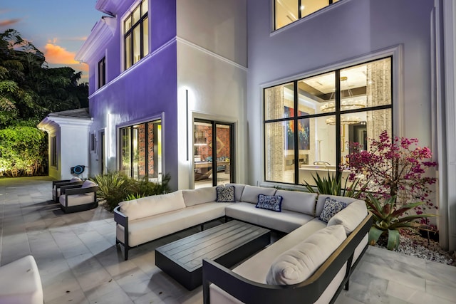 8388 Del Prado Dr, Delray Beach, FL 33446 - view of patio / terrace featuring an outdoor living space