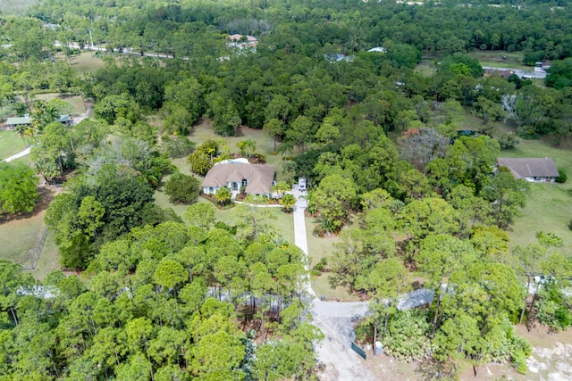 drone / aerial view with a forest view