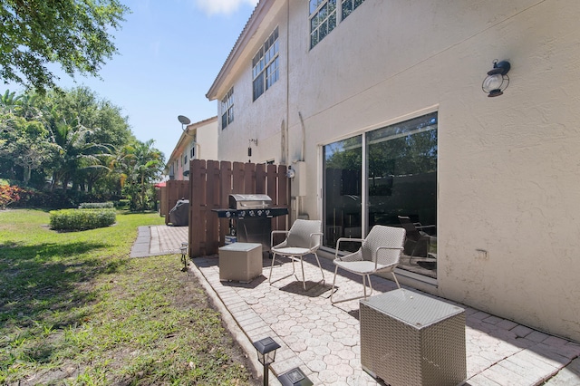 9448 Boca River Cir, Boca Raton, FL 33434 - view of patio / terrace featuring area for grilling and fence