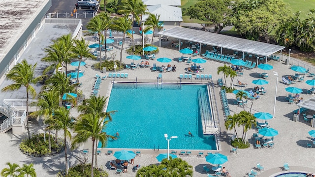 361 Normandy H, Delray Beach, FL 33484 - bird's eye view of a pool area
