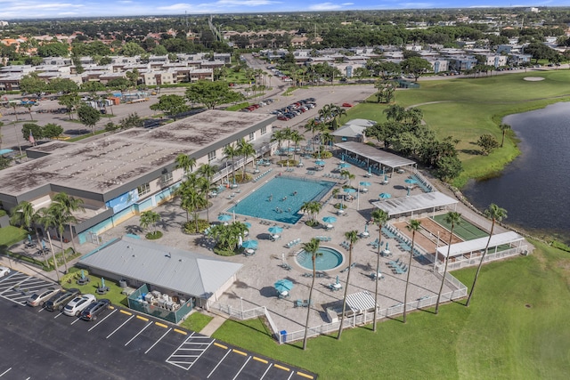 361 Normandy H, Delray Beach, FL 33484 - aerial view of a pool, a large body of water, and a golf club