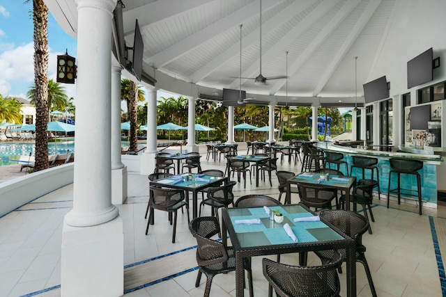 2437 NW 64th St, Boca Raton, FL 33496 - view of patio with ceiling fan and outdoor dining area