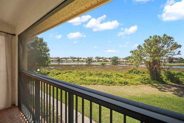 balcony with a water view