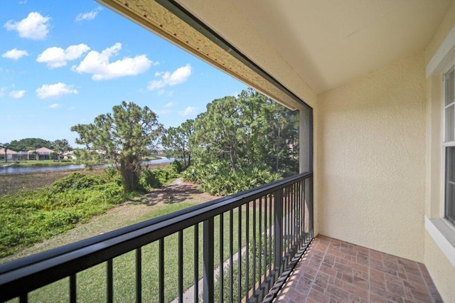 balcony with a water view