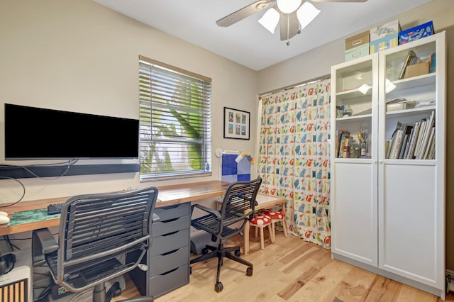 630 Glenridge Dr, West Palm Beach, FL 33405 - office space featuring ceiling fan and light wood-type flooring