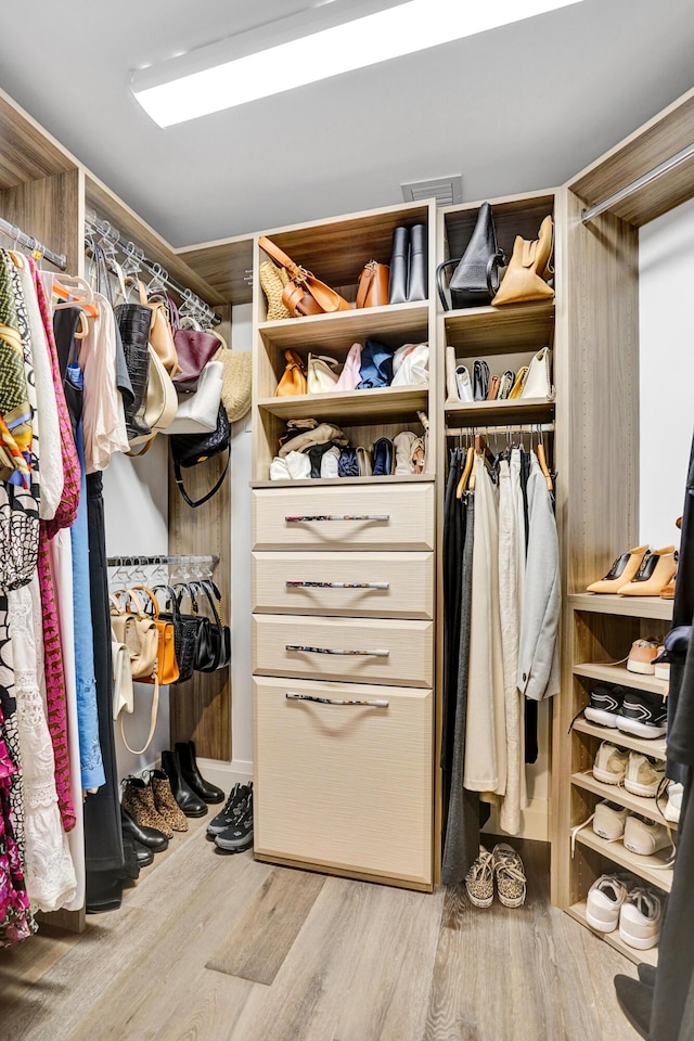spacious closet featuring wood finished floors