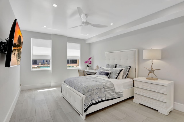 1149 Hillsboro Mile Unit 112N, Hillsboro Beach, FL 33062 - bedroom with baseboards, ceiling fan, and recessed lighting