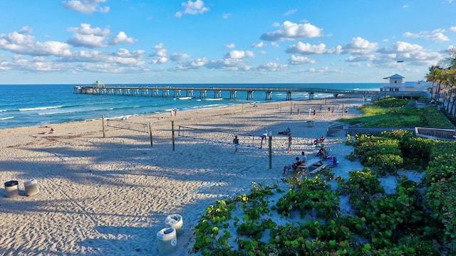 1149 Hillsboro Mile Unit 112N, Hillsboro Beach, FL 33062 - view of water feature featuring a pier and a view of the beach