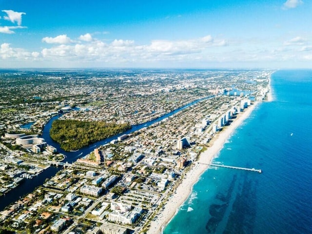 664 SE 20th Ave Unit 1, Deerfield Beach, FL 33441 - drone / aerial view featuring a water view and a view of the beach