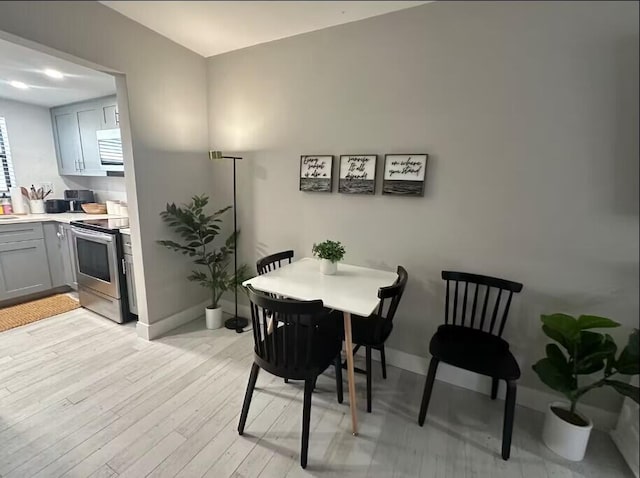664 SE 20th Ave Unit 1, Deerfield Beach, FL 33441 - dining area with baseboards and light wood-type flooring