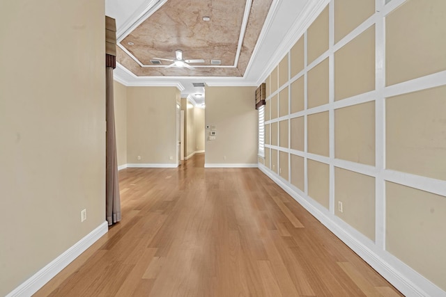 11604 Kensington Ct, Boca Raton, FL 33428 - corridor with baseboards, ornamental molding, and wood finished floors