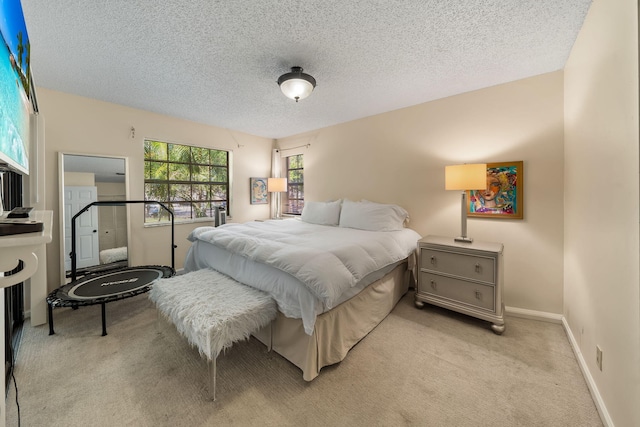 301 Norwood Ter Unit N230, Boca Raton, FL 33431 - bedroom featuring baseboards, a textured ceiling, and light carpet