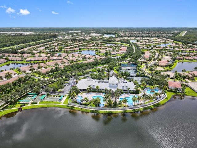 9827 Galleon Dr, West Palm Beach, FL 33411 - aerial view with a water view and a residential view