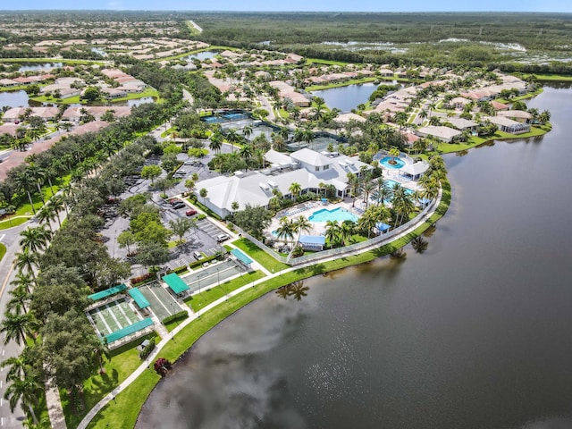 9827 Galleon Dr, West Palm Beach, FL 33411 - aerial view with a water view and a residential view