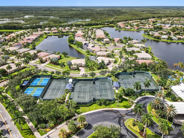 9827 Galleon Dr, West Palm Beach, FL 33411 - drone / aerial view with a water view and a residential view