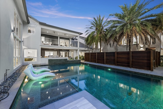 7047 San Sebastian Cir, Boca Raton, FL 33433 - view of pool with a ceiling fan and a patio area
