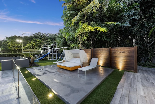 7047 San Sebastian Cir, Boca Raton, FL 33433 - view of patio featuring a playground
