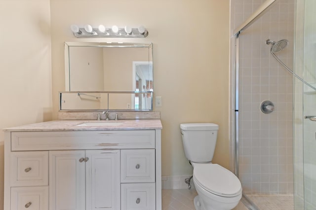 6472 Overland Dr, Delray Beach, FL 33484 - bathroom featuring toilet, vanity, and a stall shower