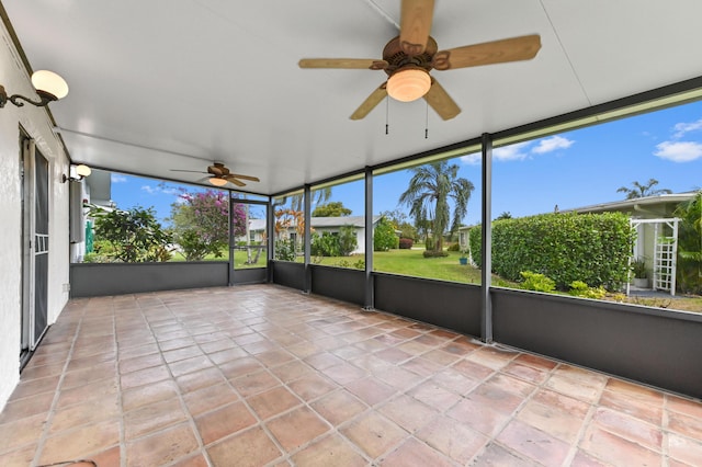 6472 Overland Dr, Delray Beach, FL 33484 - unfurnished sunroom with a ceiling fan