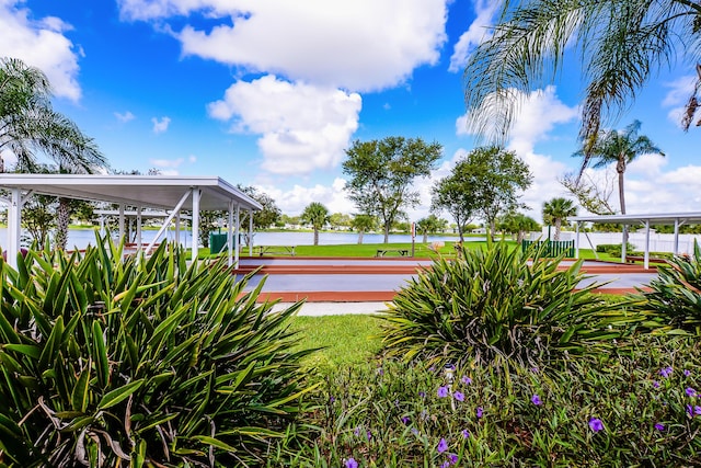 6763 Mar Pacifico, Fort Pierce, FL 34950 - view of pool with a water view and fence