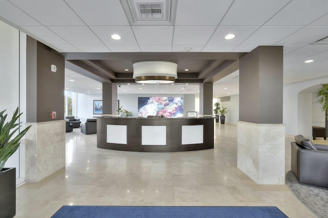 reception featuring visible vents and arched walkways
