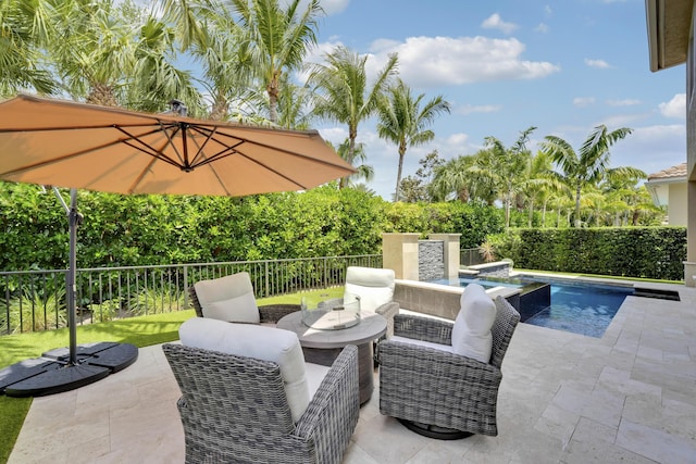 12479 Aviles Cir, Palm Beach Gardens, FL 33418 - view of patio / terrace featuring an outdoor hangout area