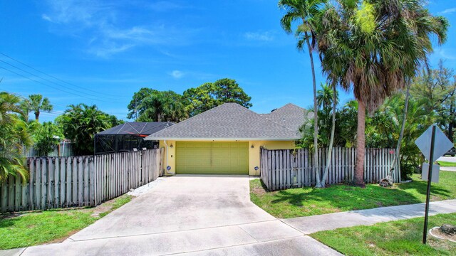 3412 Lake Osborne Dr, Lake Worth Beach, FL 33461 - rear view of property featuring a patio, an outdoor pool, and glass enclosure