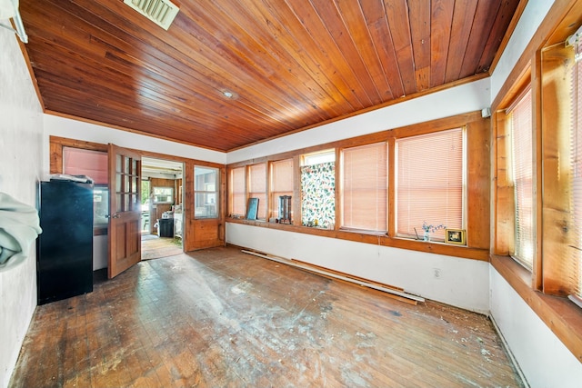 unfurnished sunroom with visible vents
