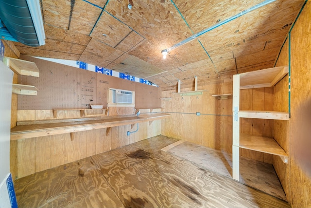 storage featuring a wall mounted AC