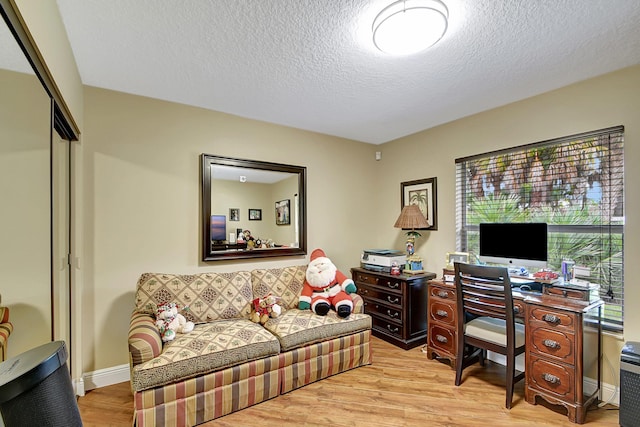 16181 90th St N, Loxahatchee, FL 33470 - office area with light wood-type flooring and a textured ceiling