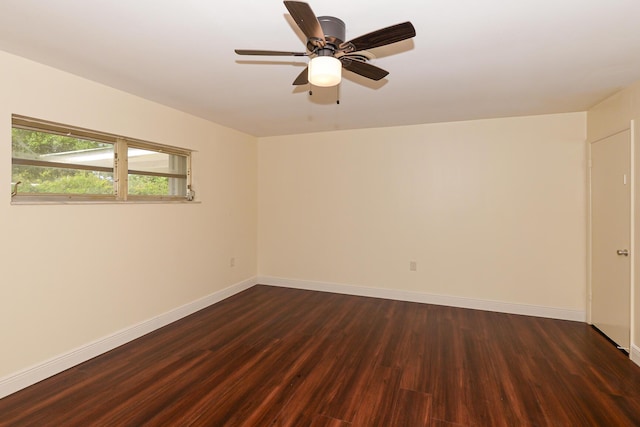 1034 Grandview Blvd, Fort Pierce, FL 34982 - spare room featuring ceiling fan, baseboards, and dark wood-type flooring