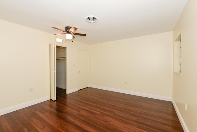 1034 Grandview Blvd, Fort Pierce, FL 34982 - unfurnished bedroom with baseboards, visible vents, a closet, and dark wood-type flooring