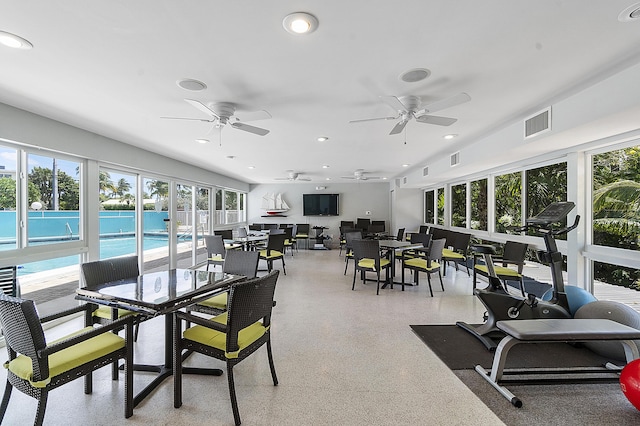 sunroom / solarium with visible vents