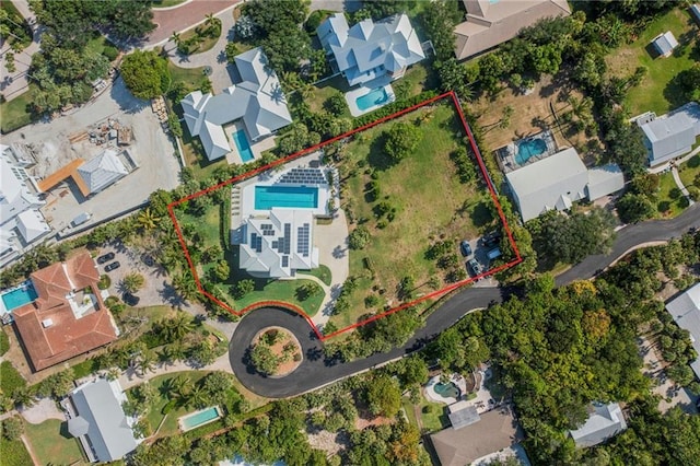 birds eye view of property featuring a residential view
