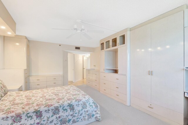 4605 S Ocean Blvd Unit 4C, Highland Beach, FL 33487 - bedroom featuring light colored carpet, ceiling fan, and recessed lighting