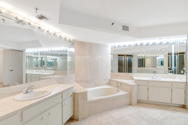 4605 S Ocean Blvd Unit 4C, Highland Beach, FL 33487 - full bath with two vanities and a bath