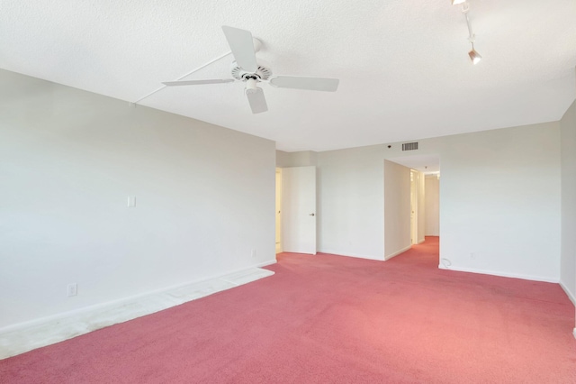 4605 S Ocean Blvd Unit 4C, Highland Beach, FL 33487 - unfurnished room with a ceiling fan, carpet floors, baseboards, and a textured ceiling