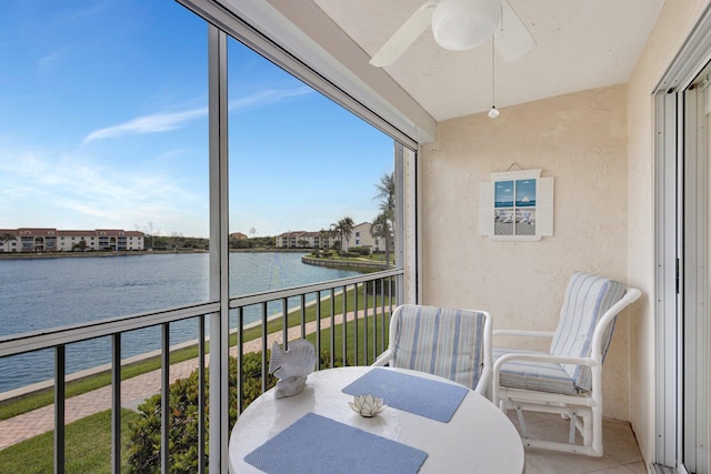 4468 NE Ocean Blvd Unit G2, Jensen Beach, FL 34957 - balcony featuring a water view and ceiling fan