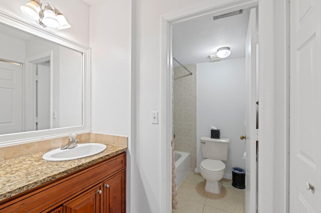 5661 Riverside Dr Unit 206B7, Coral Springs, FL 33067 - bathroom featuring tile patterned floors, toilet, vanity, and washtub / shower combination
