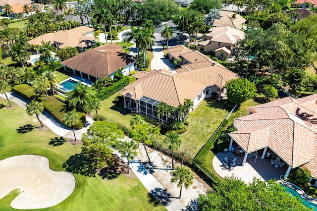 aerial view featuring a residential view