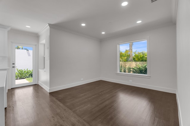 4015 Washington Rd, West Palm Beach, FL 33405 - spare room featuring a wealth of natural light, recessed lighting, baseboards, and dark wood-style floors