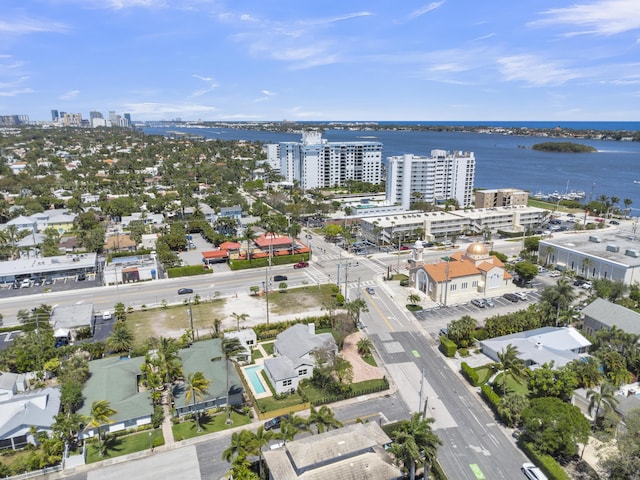 4015 Washington Rd, West Palm Beach, FL 33405 - birds eye view of property with a view of city and a water view