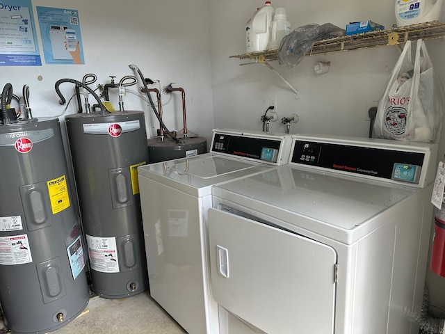 14280 Nesting Way Unit B, Delray Beach, FL 33484 - laundry area with washing machine and clothes dryer and water heater