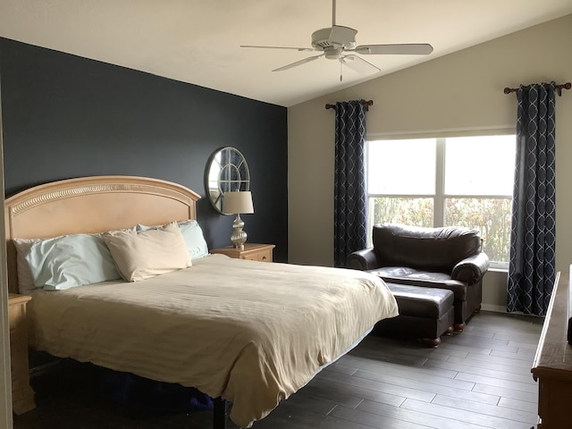 7007 Ashton St, Boynton Beach, FL 33437 - bedroom featuring ceiling fan, wood finished floors, and lofted ceiling